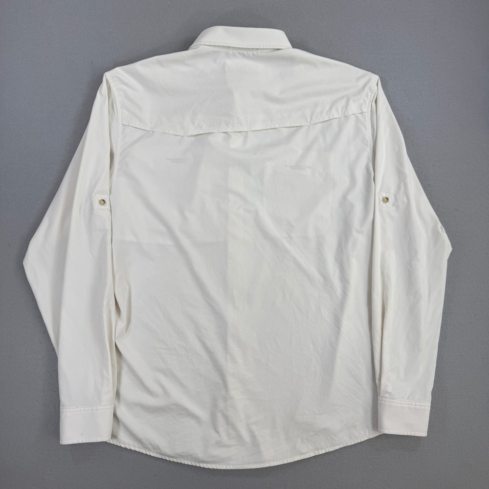 Poncho Shirt Men XL White Magnetic Pocket Long Sleeve Button Up Fishing Outdoors - Picture 4 of 11